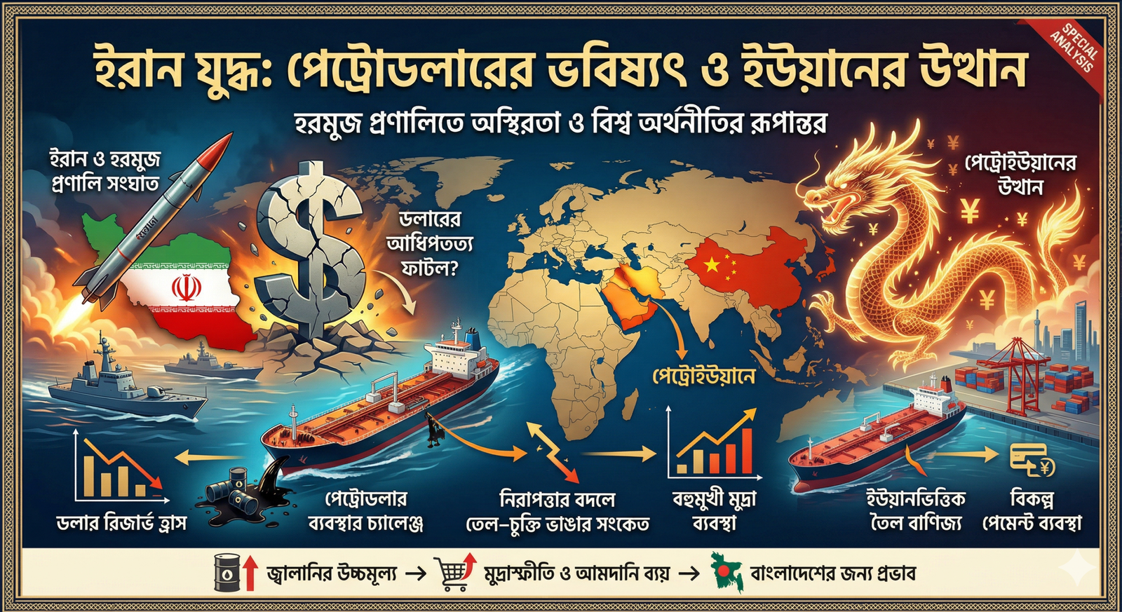 ইরান যুদ্ধ পেট্রোডলারের জন্যও বড় পরীক্ষা