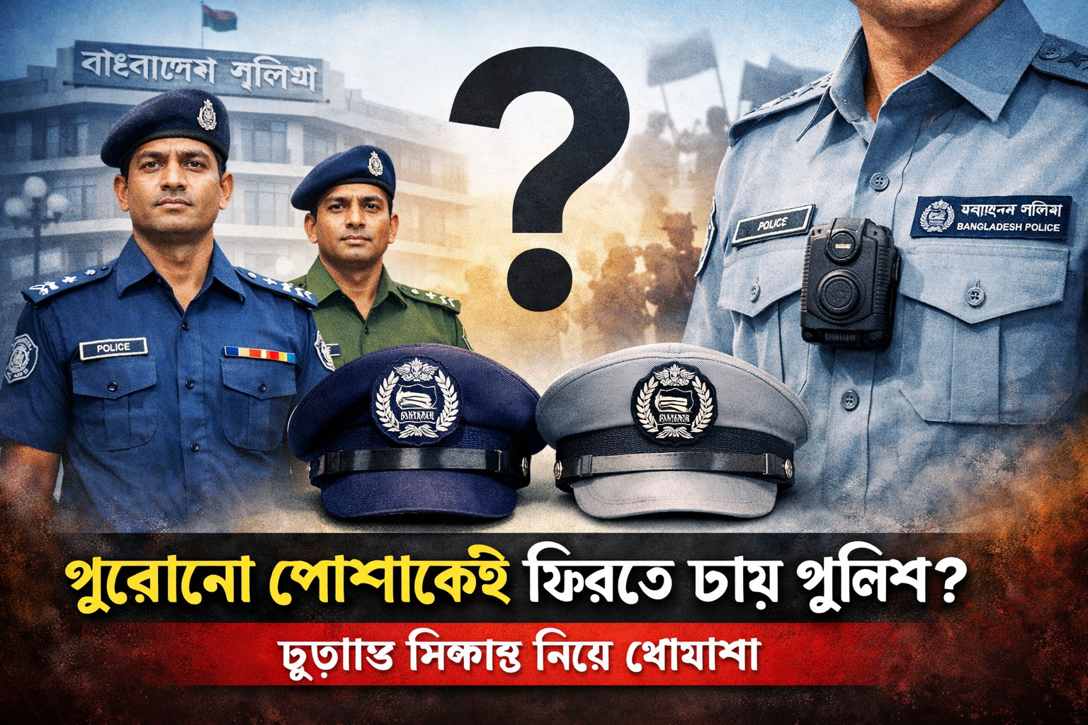 আওয়ামী আমলের ইউনিফর্মে ফিরতে চায় পুলিশ: মতামত গেছে স্বরাষ্ট্র মন্ত্রণালয়ে, সিদ্ধান্তে ধোঁয়াশা